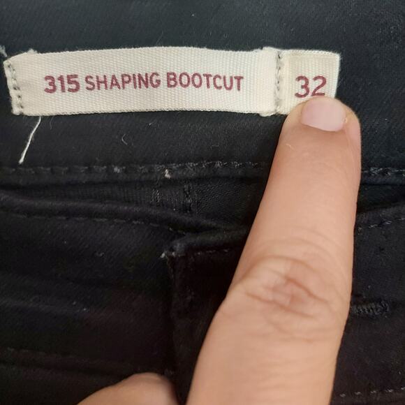 Levi's 315 Shaping Bootcut Black Jeans Size 32 - Picture 10 of 13